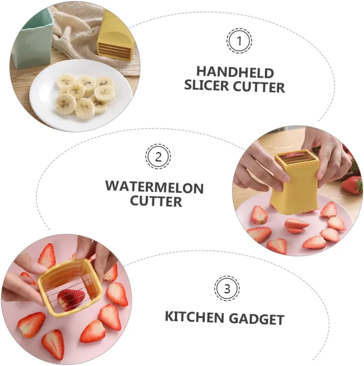 2 Pcs Stainless Steel Fruit Slicers Strawberry Huller Banana Cutter for Effortless Slicing of Soft Fruits and Vegetables Kitchen Tools for Home and Restaurants