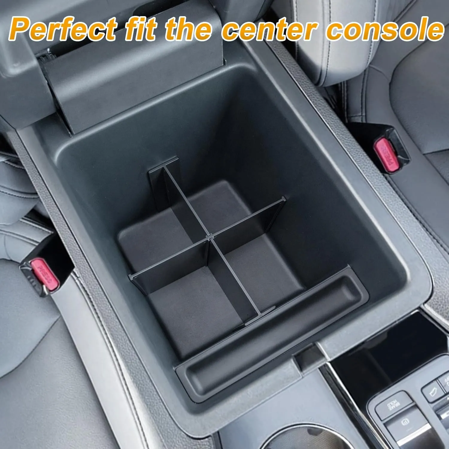 2-Piece Center Console Organizer & Armrest Divider Set for 2023-2025 Honda Pilot, 2024-2026 Passport, 2024-2025 Ridgeline | Custom Fit Durable ABS Plastic Storage Trays