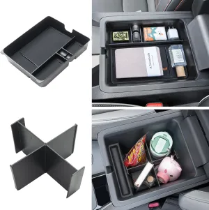 2-Piece Center Console Organizer & Armrest Divider Set for 2023-2025 Honda Pilot, 2024-2026 Passport, 2024-2025 Ridgeline | Custom Fit Durable ABS Plastic Storage Trays