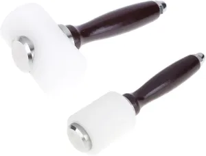 2 Pieces Leather Carving Hammer DIY Leathercraft Wooden Mallet Nylon Wood Handle Hammer Leather Carving Mallet Craft Tool for DIY Stamping Sew Leather Cowhide Tool (Brown)