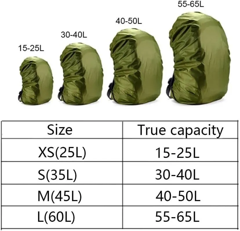 20-80L Lightweight Nylon Water Resistant Waterproof Backpack Outdoor Camping Hiking Travel Cycling Rain Cover Dust Cover
