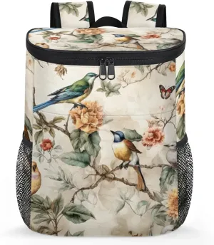 20-Hour Insulated Backpack Cooler Waves Abstract Leakproof Cooler Bag Portable Cooler Backpack