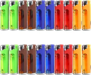 20 Pack Refillable Butane Cigarette Lighter with LED Flashlight