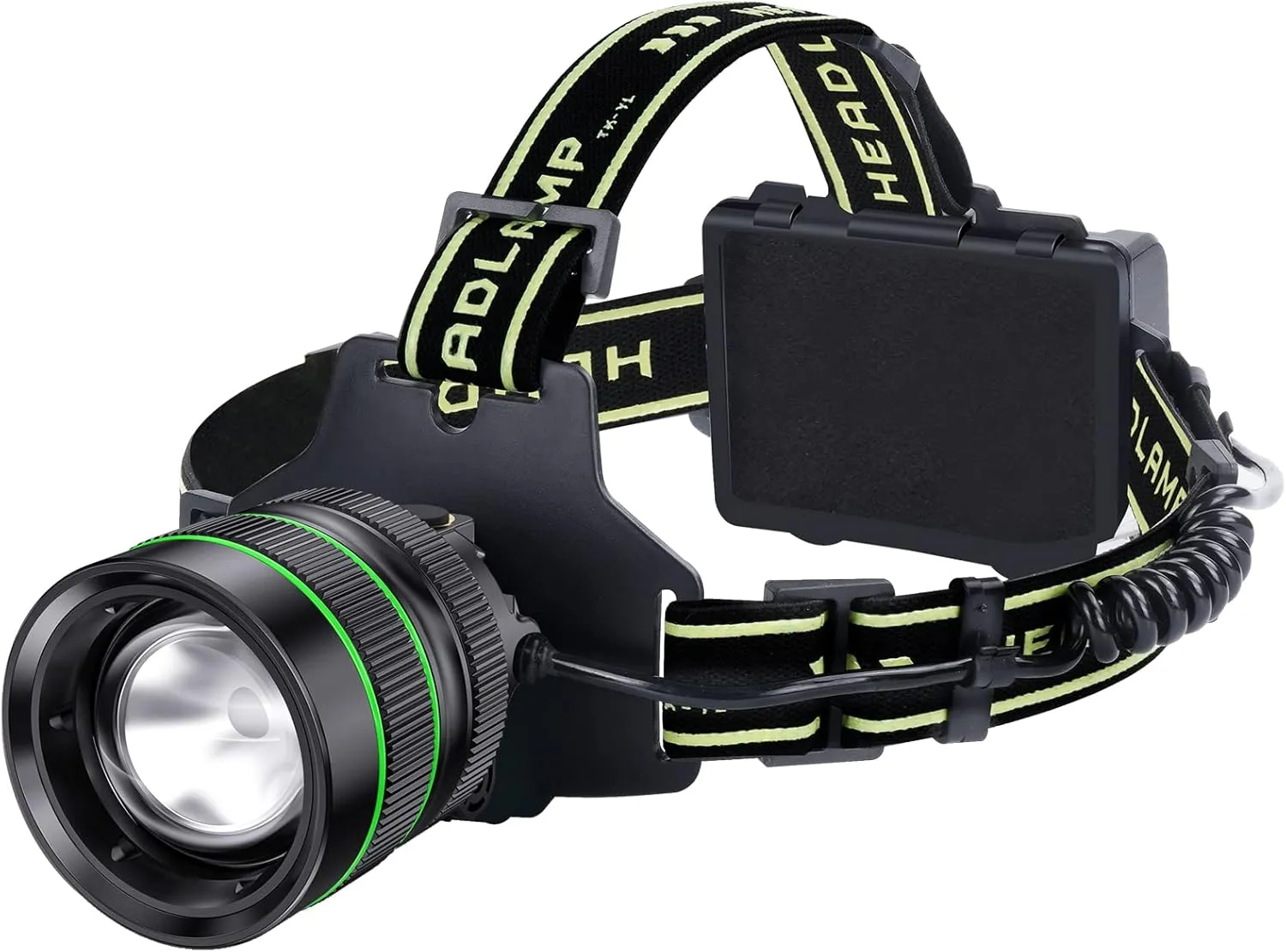 2000LM Super Bright LED Rechargeable Headlamp, Zoomable Head lamp with 5 Lighting Modes, 90° Adjustable & IP67 Waterproof for Camping | Hiking | Climbing | Fishing | Hunting | Auto Repair