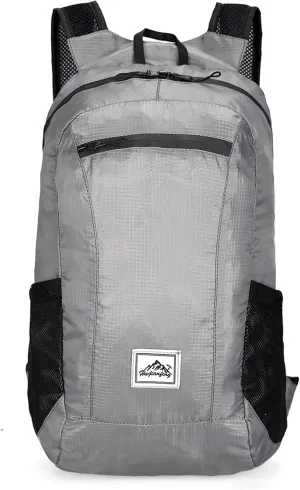 20L Foldable Backpack,Waterproof Packable Ultra Lightweight Hiking Backpack,For Men Women Travel Camping Outdoor Backpack-Grey