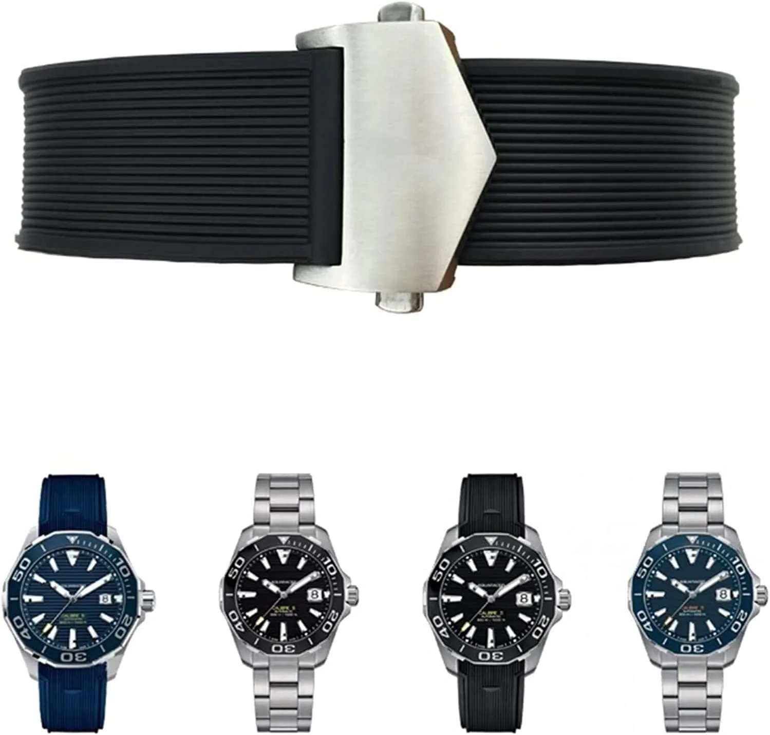 20mm 22mm Rubber Watch Strap for Tag Heuer CARRERA AQUARACER F1 Diving Waterproof Bracelet Watchband