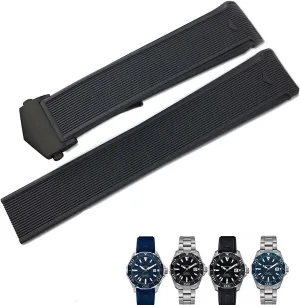 20mm 22mm Rubber Watch Strap for Tag Heuer CARRERA AQUARACER F1 Diving Waterproof Bracelet Watchband
