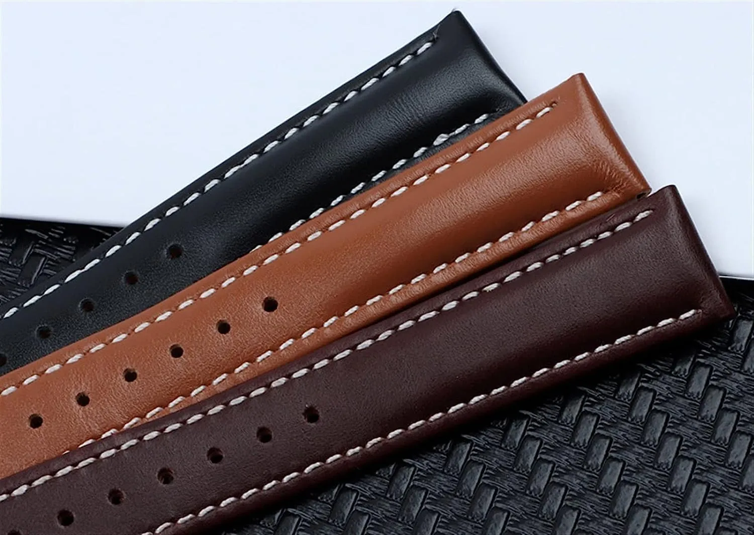 20mm Genuine Cow Leather Strap For Omega Strap Seamaster 300 DE Ville AT150 Aqua Terra 150 Cowhide Watchband Deployment Stainless Steel Buckle