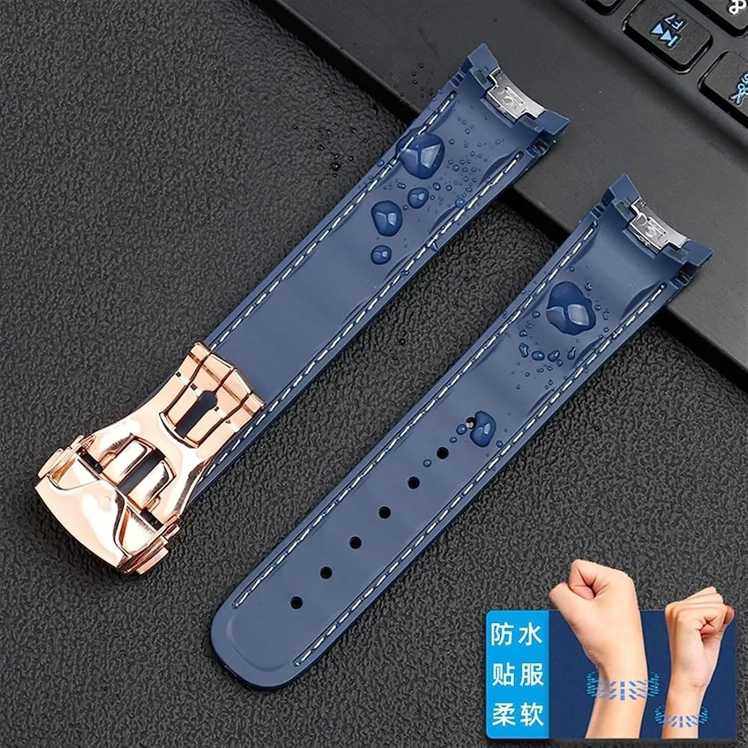 20mm Waterproof Rubber Watch Strap Accessories For Omega Seamaster 300 220/210 Series Watch Silicone Strap Men