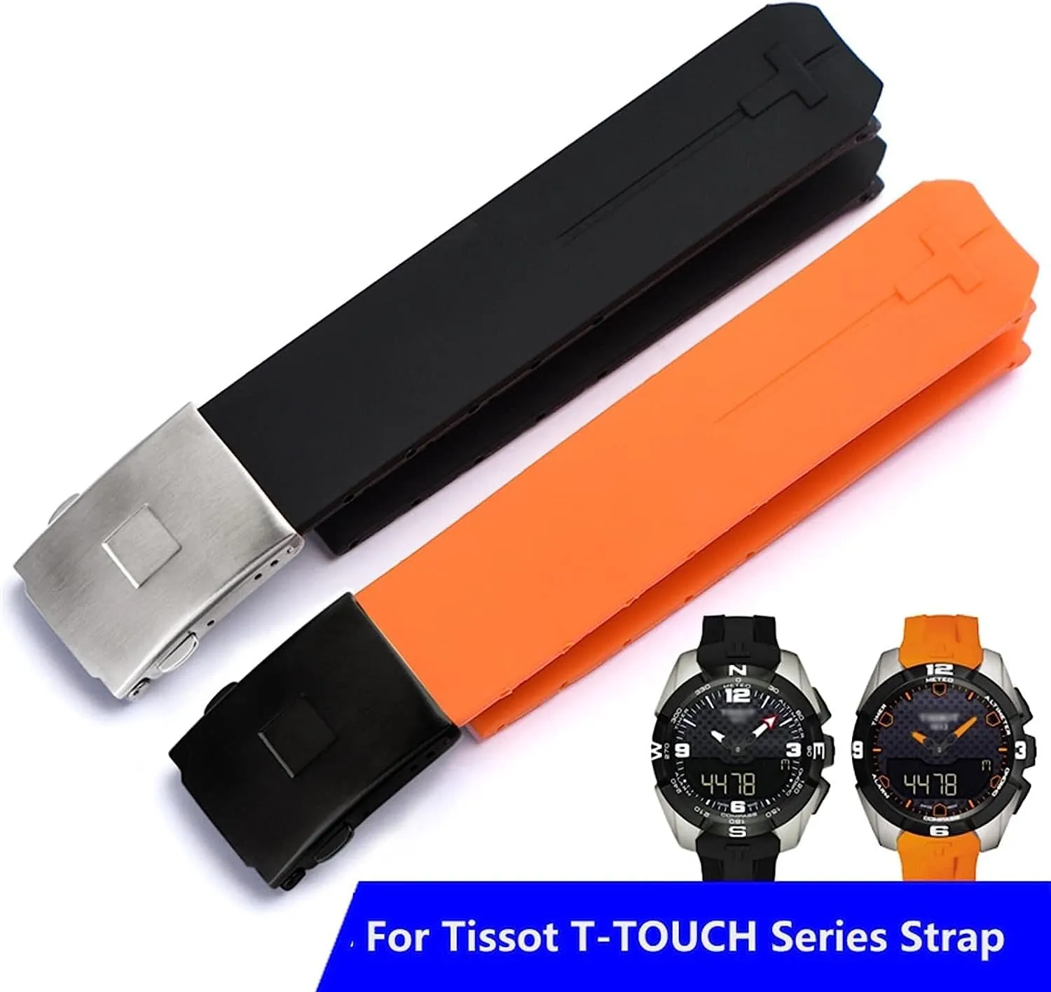 20mm Waterproof rubber Watch Strap for Tissot T-Touch T013 T047 T091 T013420A