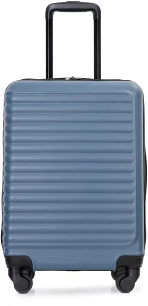 20" Carry On Luggage - Lightweight Hardshell Suitcase with 360° Spinner Wheels - Airline Approved Cabin Bag (Blue   ABS)