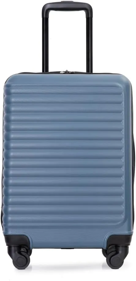 20" Carry On Luggage - Lightweight Hardshell Suitcase with 360° Spinner Wheels - Airline Approved Cabin Bag (Blue   ABS)