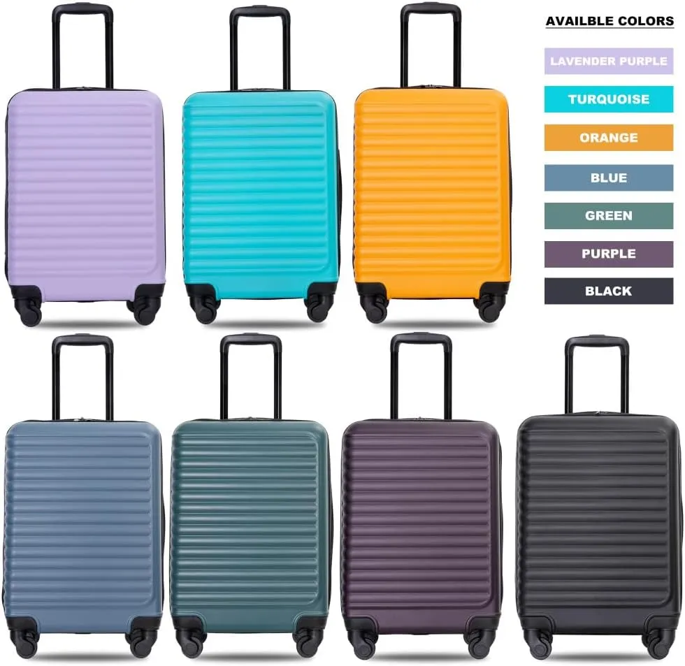 20" Carry On Luggage - Lightweight Hardshell Suitcase with 360° Spinner Wheels - Airline Approved Cabin Bag (Blue   ABS)