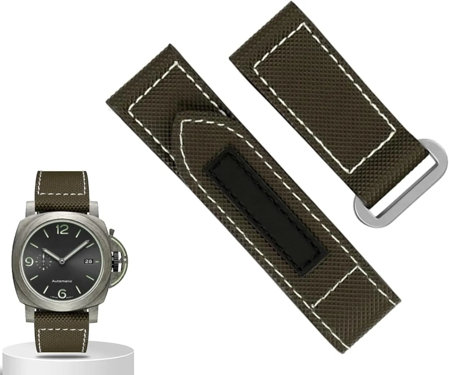 24mm Carbon Fiber Nylon Canvas Strap for Panerai Lumino PAM01118 01661 Waterproof Watchband Bracelet