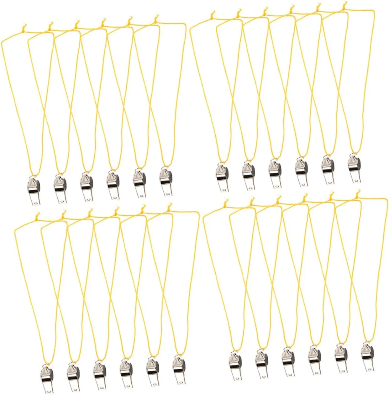 24pcs Whistles Loud Emergency Whistles for Referees Camping Hiking Multi-Function Survival Lanyard for Safety Outdoor Activities