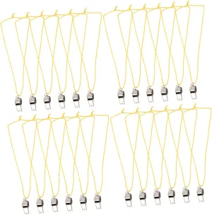 24pcs Whistles Loud Emergency Whistles for Referees Camping Hiking Multi-Function Survival Lanyard for Safety Outdoor Activities
