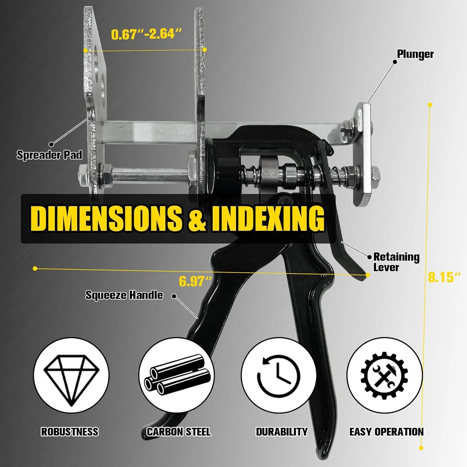 29100 Brake Caliper Compression Tool, Speedy Brake Pad Spreader Compatible with Disc Single/Dual/Quad/Sextuplet Caliper Piston Compressor Tool for Most Car &Light Trucks