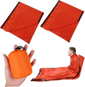 2pcs Emergency Survival Sleeping Bag for Warm Weather Cold Weather Camping Sleeping Bags
