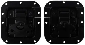 2Pcs Spring Loaded Recessed Latch, Heavy Duty 10 Hole Medium Turn Twist Latch, Replacement for Road Flight Case, Black