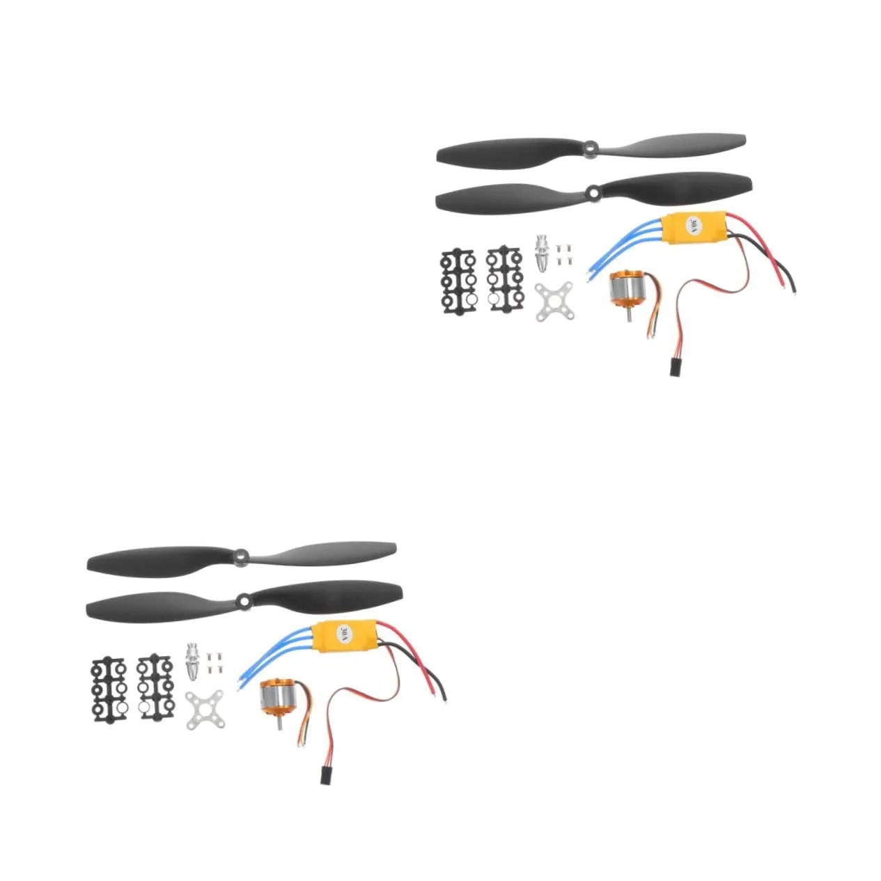 2sets Professional Electronic Speed Controller Motor Kit for Aircraft Compatible Brushed Motor Esc for Quadcopter and Helicopter Replacement Parts