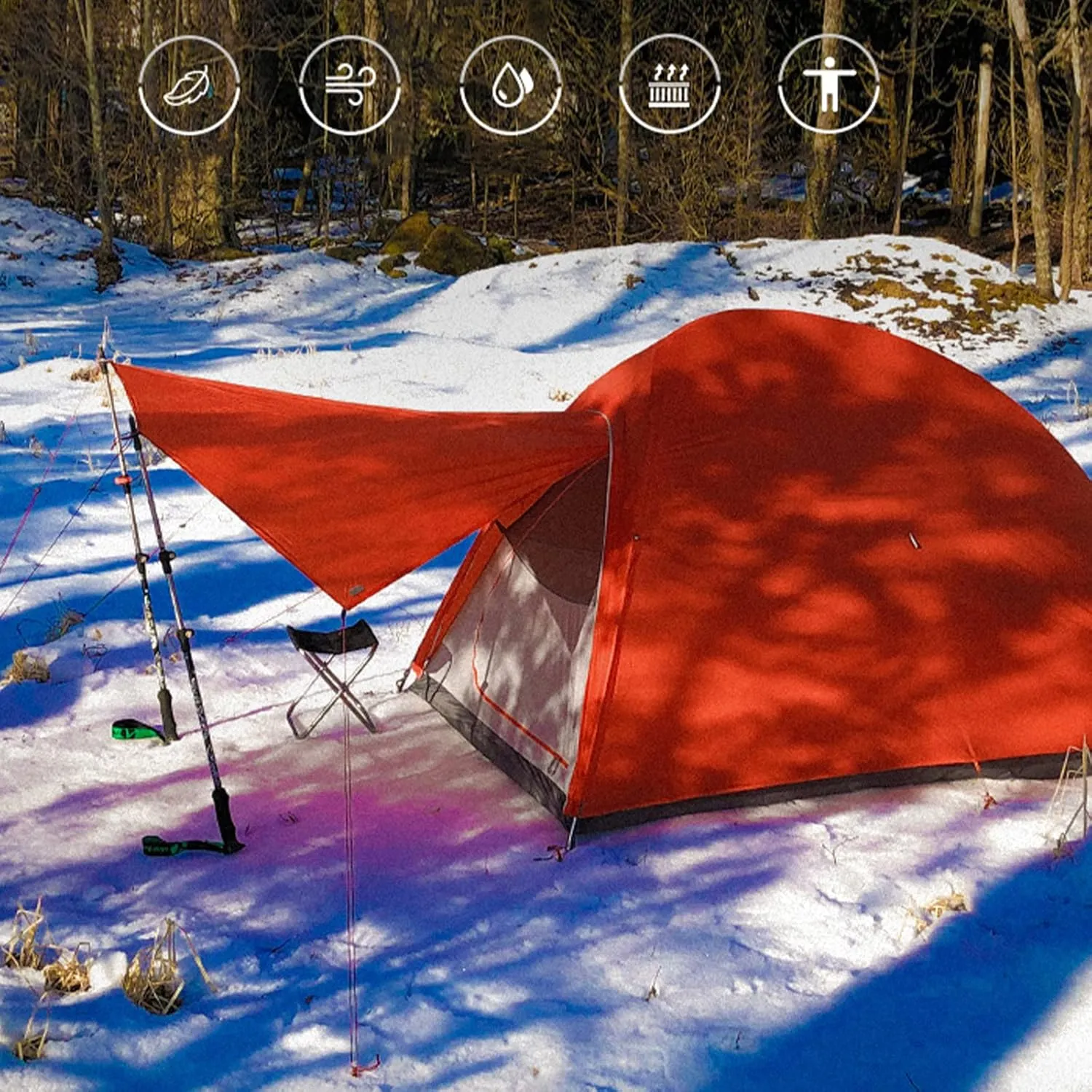 3-4 Season 20D Camping Tent Outdoor Ultralight Hiking Backpacking Hunting Waterproof Windproof Rainproof Camping Beach Equipment