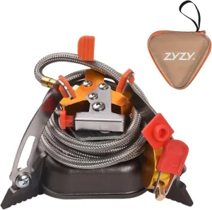 3-Core Stove 6800W Hiking Gas Stove Propane Butane Stove with Piezo Ignition,Foldable Stove, Grey