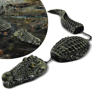 3-Segment Floating Alligator Decoy - Plastic Fake Crocodile, Realistic Alligator Floating Decoy for Pool, Outdoor Garden Decor & Prank