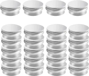 30 Pack 1 oz Aluminum Tin Jar with Screw Lid 30 ml Round Refillable Containers