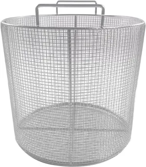 304 Stainless Steel Round Sterilization Basket with Handle, Round Sterilization Baskets, Ultrasonic Cleaning, Laboratory, Dental Use(30x30x20cm/11.8x11.8x7.9in)