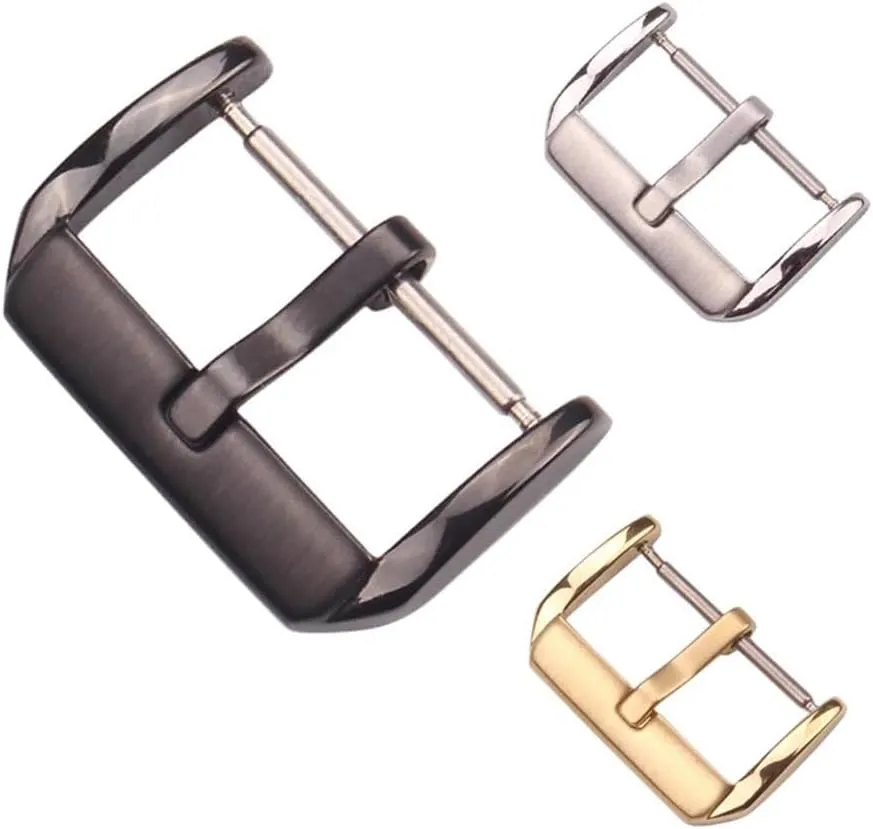 316l Solid Stainless Steel Watchband Buckle Middle Brushed Men Women Fashion Watch Strap Clasp 16 18 20 22mm Clock Accessories