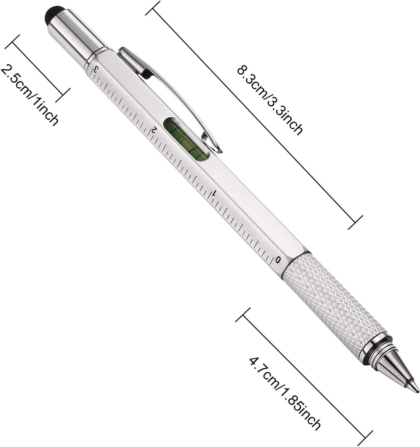 32 Pieces Tool Pen for Men 6 in 1 Multi Tech Tool Pen Gadget Screwdriver Pen with Ruler Levelgauge Ballpoint Pen for Father's Day Birthday Gift (Gold, Black, Silver, Yellow, Red, Green, Blue, Gray)