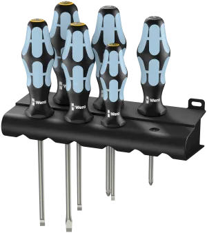 3334/3355/6 Screwdriver set, stainless and rack