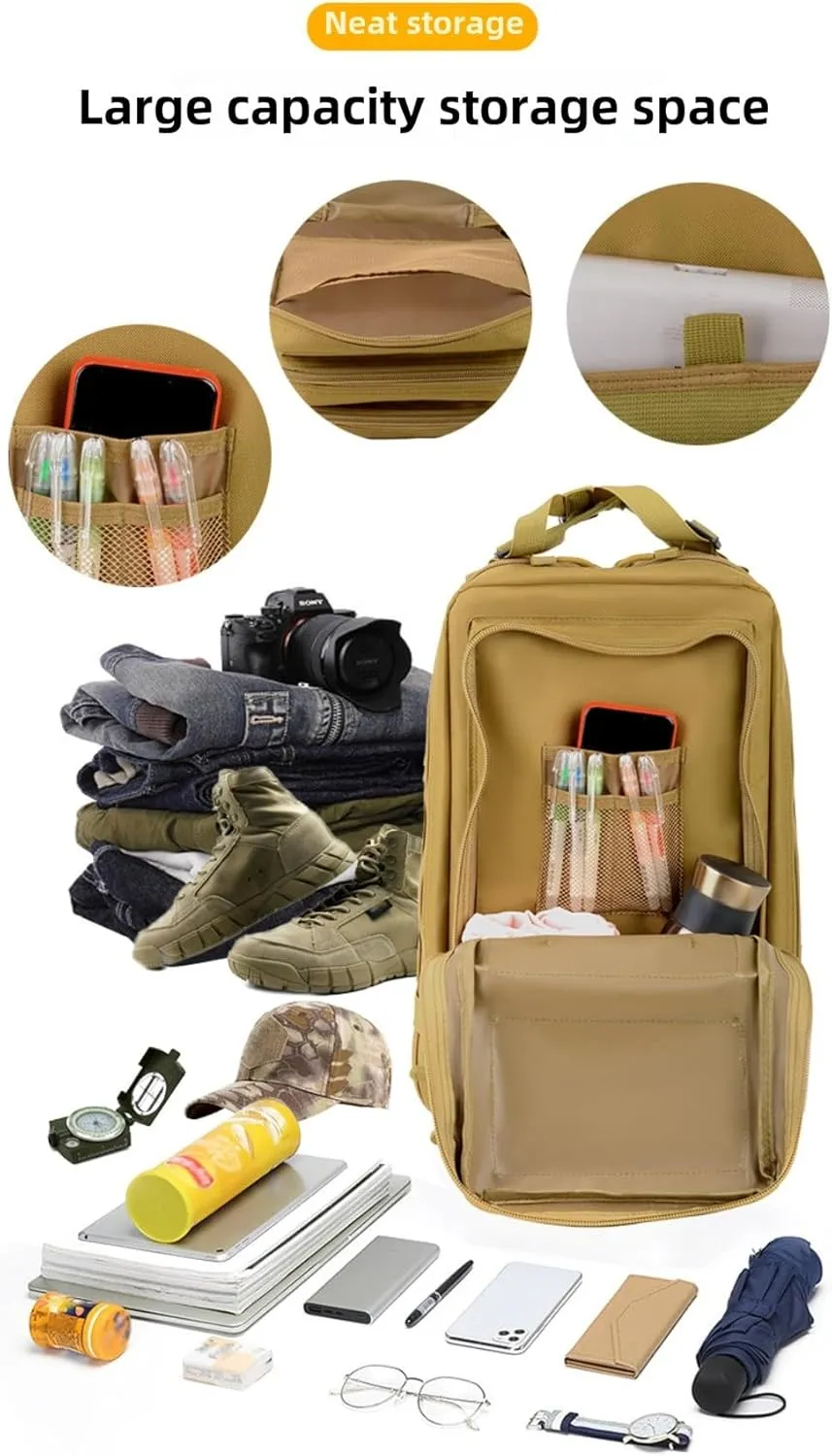 35L Waterproof Hiking Tactical Backpack Lightweight & Ergonomic Design for Camping, Trekking, Outdoor Adventures (ACU)