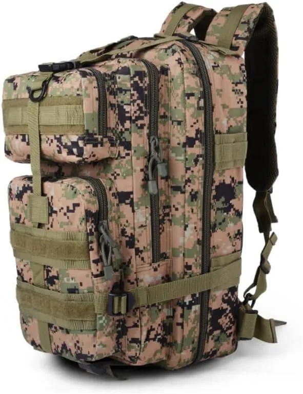 35L Waterproof Hiking Tactical Backpack Lightweight & Ergonomic Design for Camping, Trekking, Outdoor Adventures (Digital Jungle Camo)