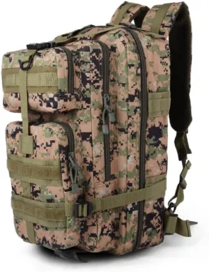 35L Waterproof Hiking Tactical Backpack Lightweight & Ergonomic Design for Camping, Trekking, Outdoor Adventures (Digital Jungle Camo)