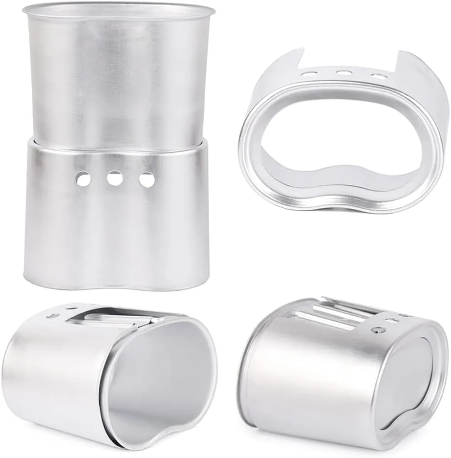 3pcs Cookwa Set Aluminum Canteen Cup Wood Stove Set with Cover Bag for Camping Hiking Backpacking