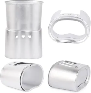3pcs Cookwa Set Aluminum Canteen Cup Wood Stove Set with Cover Bag for Camping Hiking Backpacking