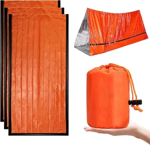 3PCS Emergency Sleeping Bags - Portable Emergency Blankets for Outdoor Survival, Camping