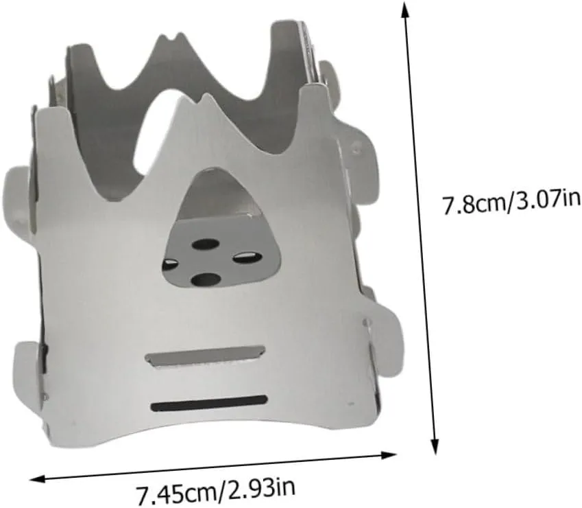 3Pcs Wood Burning Camping Stove Stainless Steel Foldable Portable Backpacking Stove/Sier/7.45 * 7.45Cm