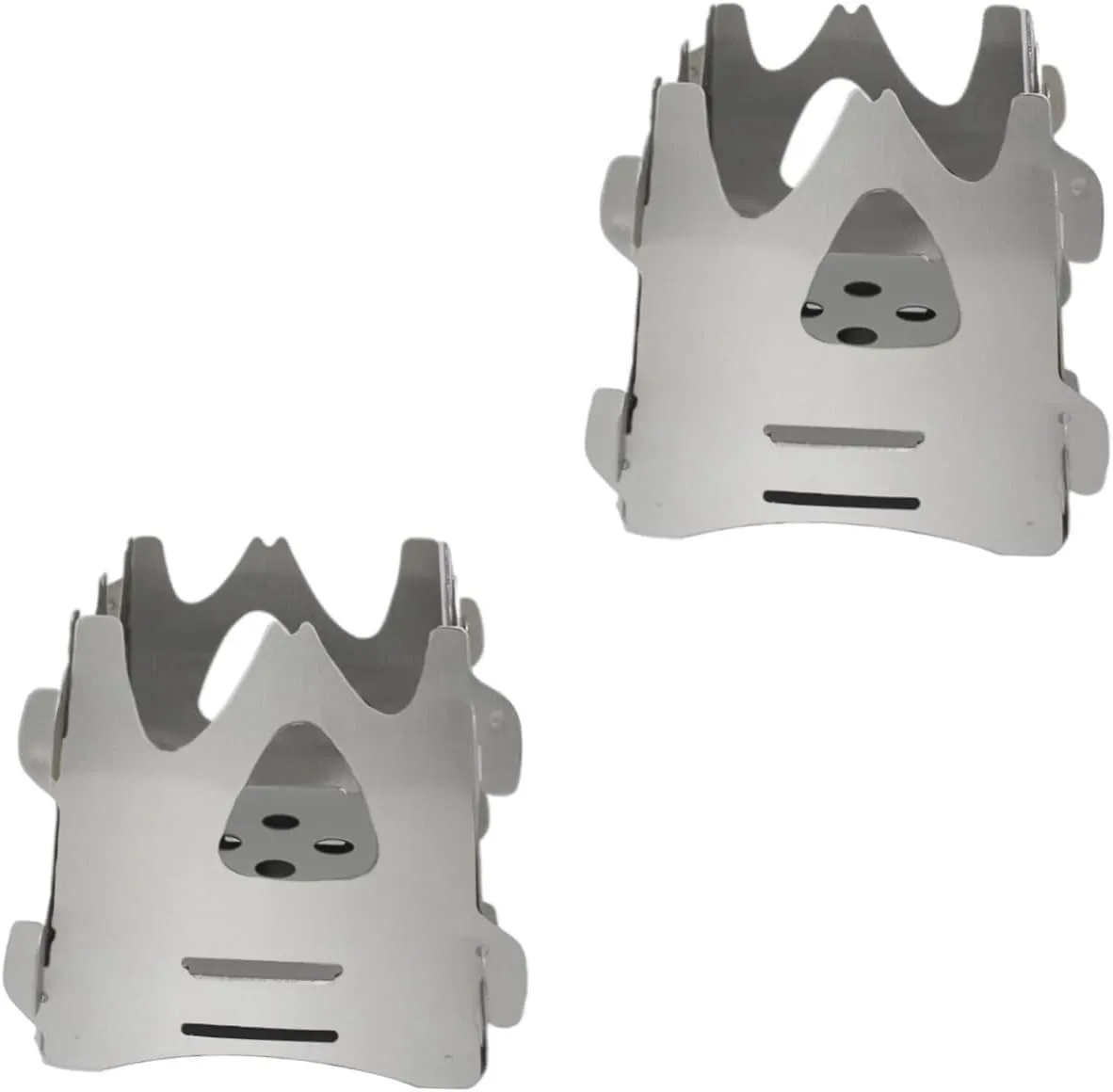 3Pcs Wood Burning Camping Stove Stainless Steel Foldable Portable Backpacking Stove/Sier/7.45 * 7.45Cm