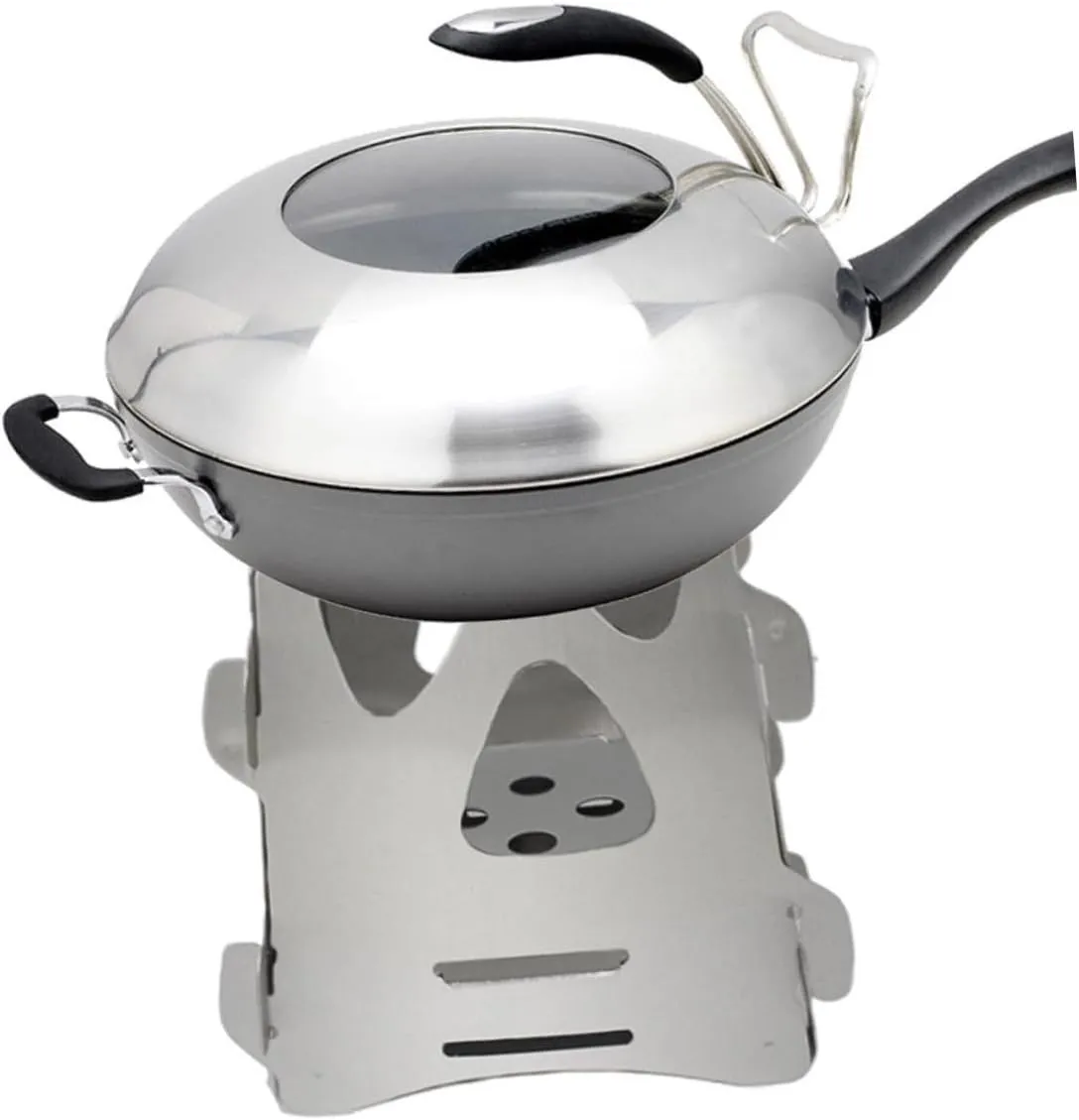 3Pcs Wood Burning Camping Stove Stainless Steel Foldable Portable Backpacking Stove/Sier/7.45 * 7.45Cm