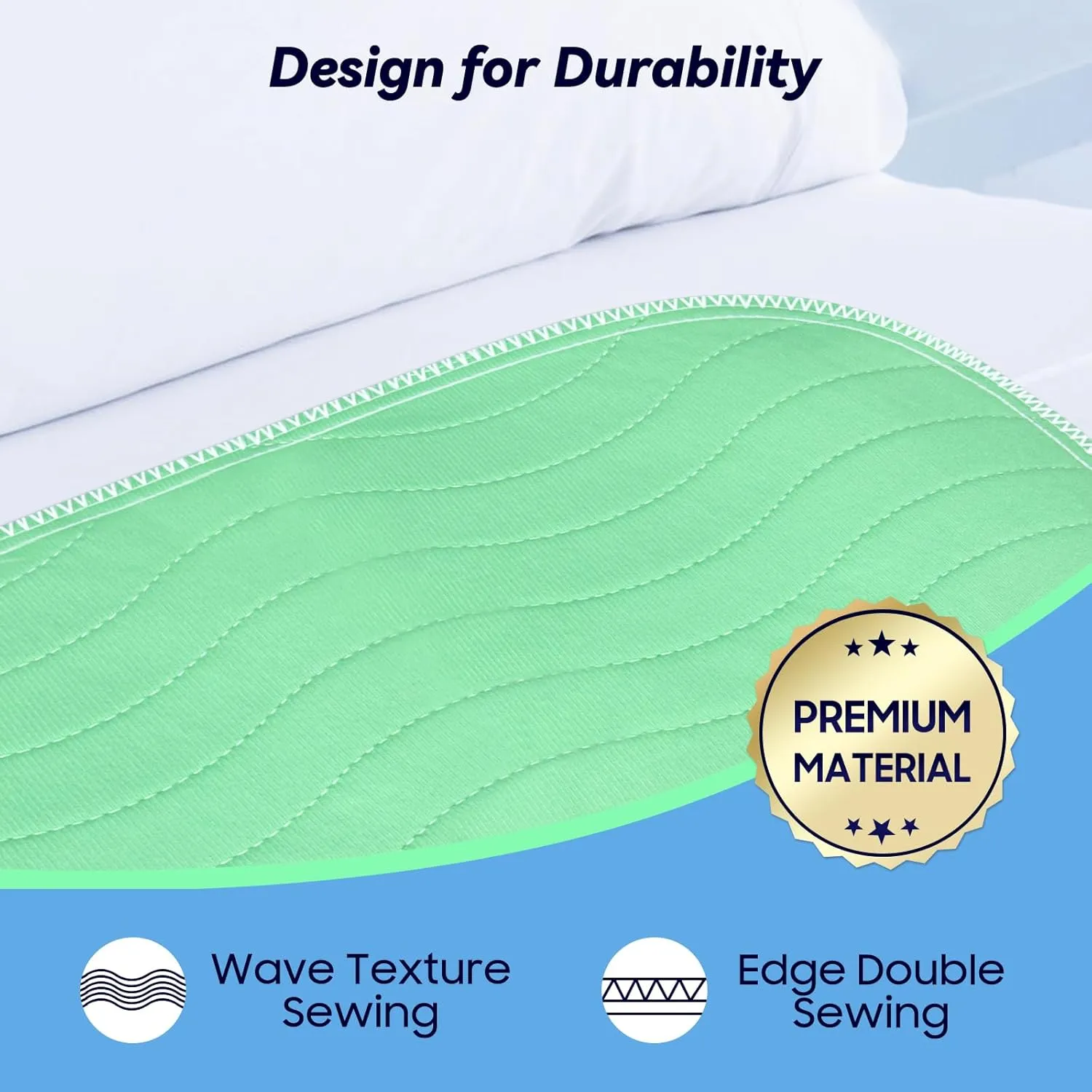 4 Pack 36” x 54” Extra Heavy Absorbency Washable Underpads, Waterproof Nursing Pads Incontinence Bed Pads, Reusable Washable Pee Pads for Dogs, Diaper Changing & Adults, Mattress Protector