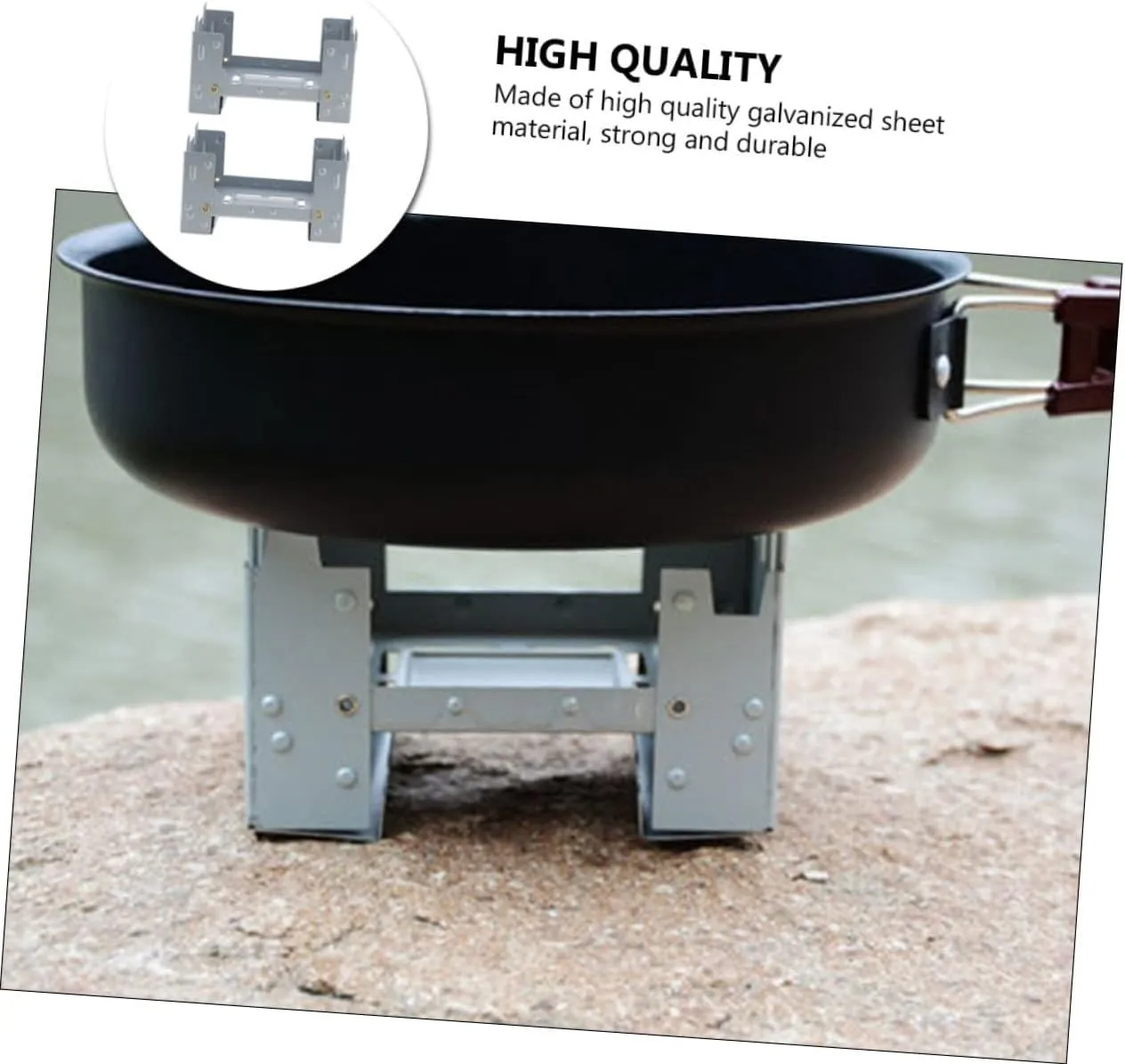 4 Pcs Foldable Wood Burning Camp Stove Folding Mini Backpacstove Cookware Camping Stove/Sier*3Pcs/9.8 * 7.5Cm*3Pcs