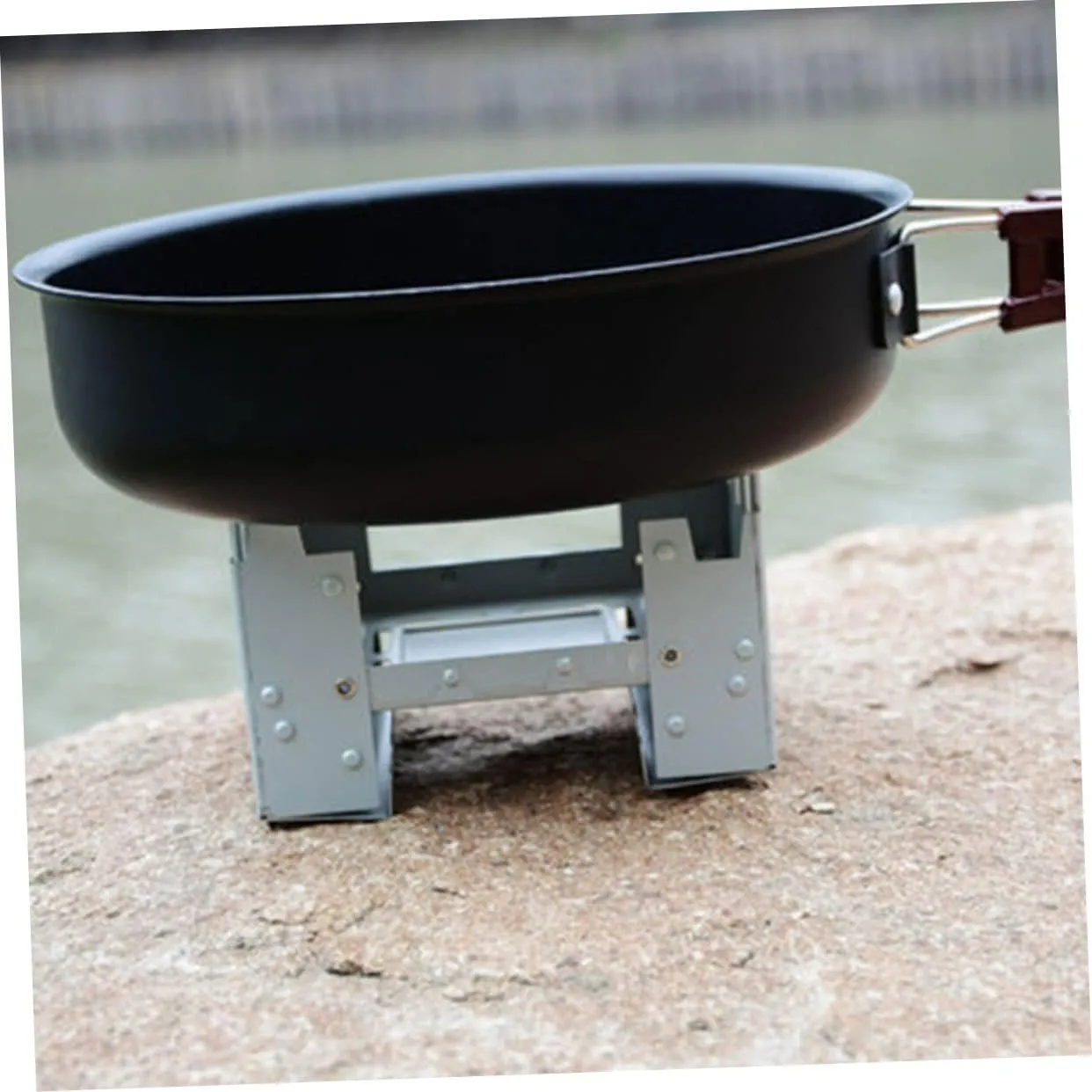4 Pcs Foldable Wood Burning Camp Stove Folding Mini Backpacstove Cookware Camping Stove/Sier*3Pcs/9.8 * 7.5Cm*3Pcs
