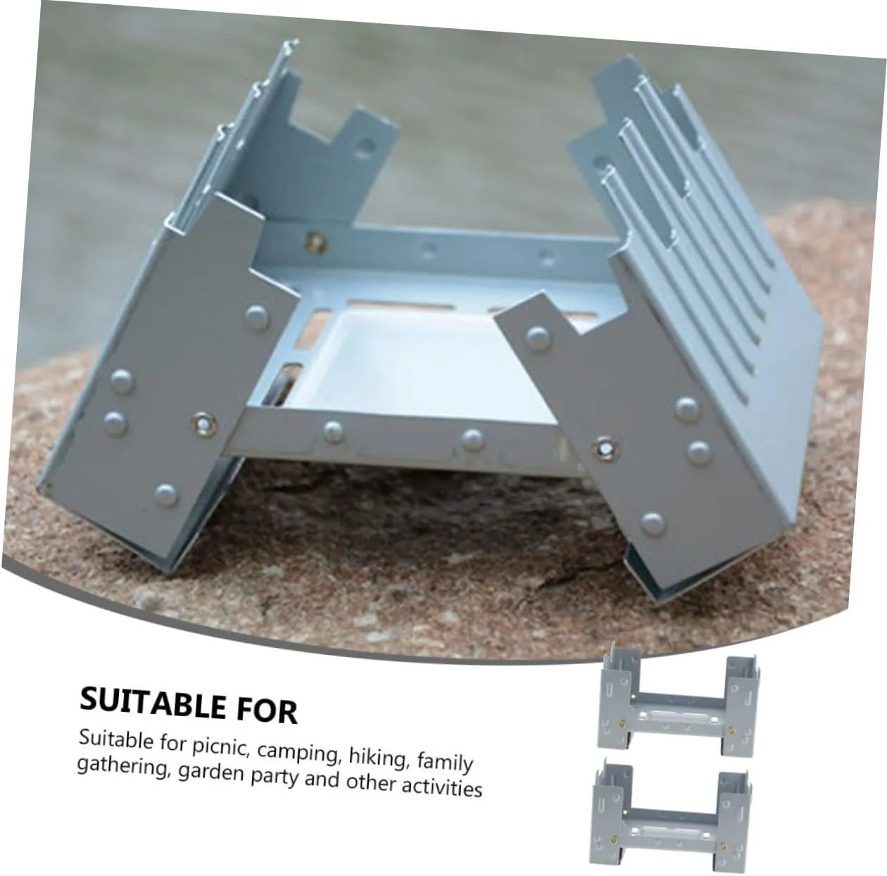 4 Pcs Foldable Wood Burning Camp Stove Folding Mini Backpacstove Cookware Camping Stove/Sier*3Pcs/9.8 * 7.5Cm*3Pcs