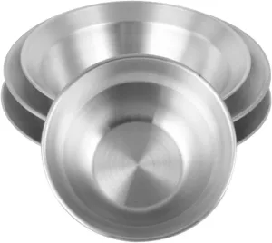 4 Pieces Stainless Steel Bowl and Plate Set Dinnerware Container Outdoor