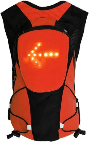 4 Signals (Left Right Forward Stop) Lightweight Reflective LED Signal Light Backpack Remote Control Turn Signal USB Rechargeable Outdoor Sport Safety Bag Gear for Cycling Running Walking Jogging