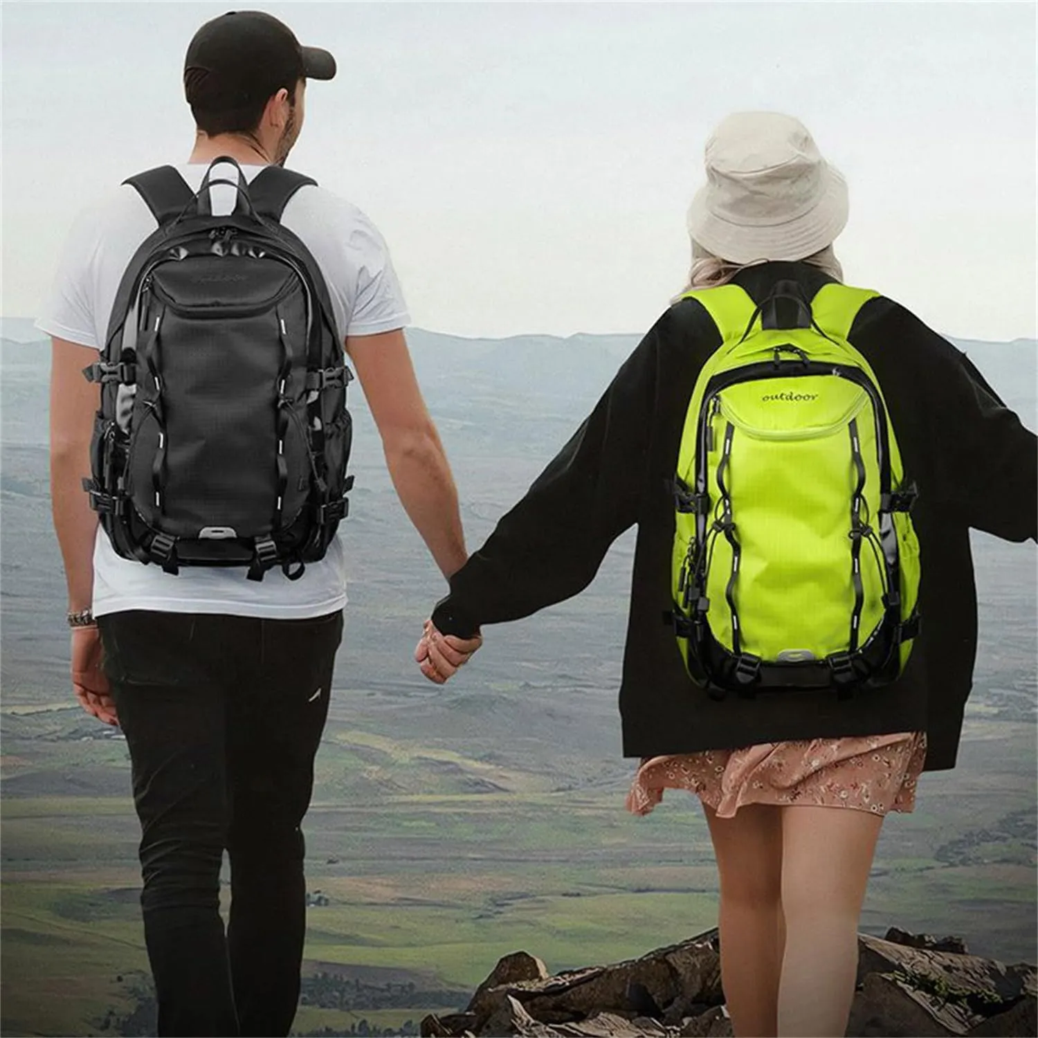40L Waterproof Lightweight Hiking,camping,travel Backpack for Men/Women (Black,40L)
