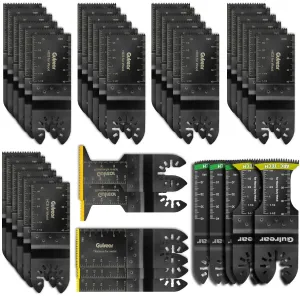 40PCS Multitool Blades kit Includes Titanium Multi Tool Blades Use in Wood Plastics Metal Cutting Removing Oscillating Blades with Quick Release Ideal Oscillating Tools Name Brands Replacement Blades