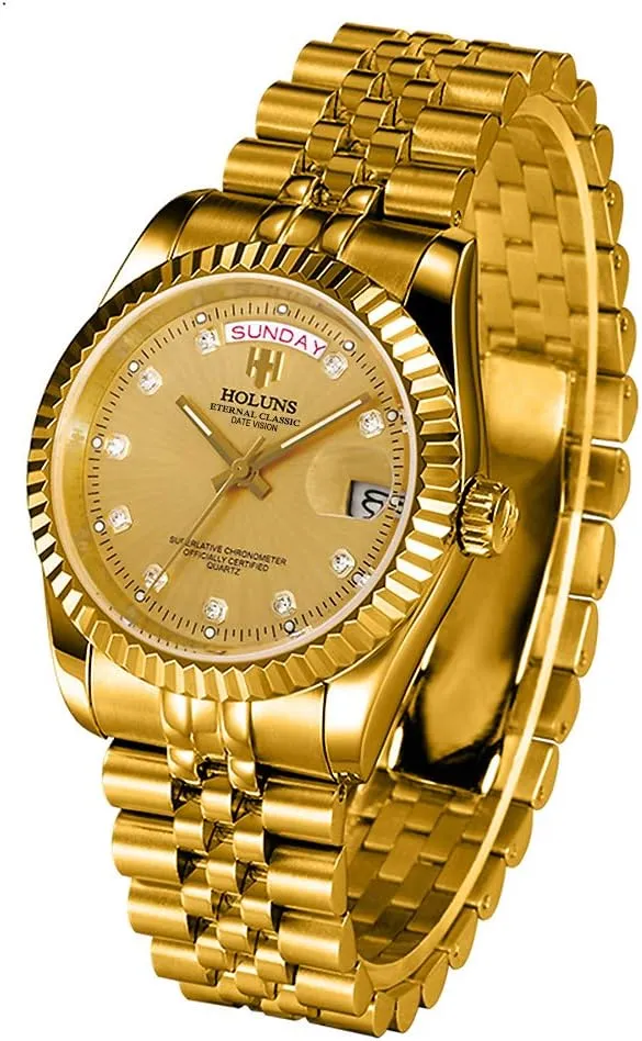 41MM Mens Luxury Quartz Watch with Calendar Luminous Waterproof Wrist Watches